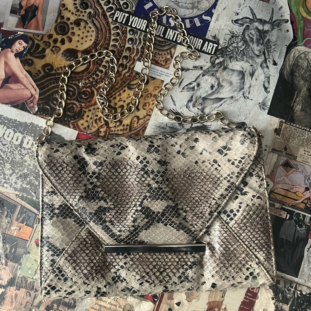ALDO Snakeskin Envelope Clutch/Crossbody Purse